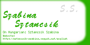 szabina sztancsik business card